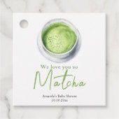 We houden van je, Matcha Baby shower Bedankjes Labels (Voorkant)