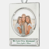 We houden van je Meemaw Foto Verzilverd Banner Ornament (Links)