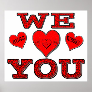 We houden van je met Hugs en Kisses Poster