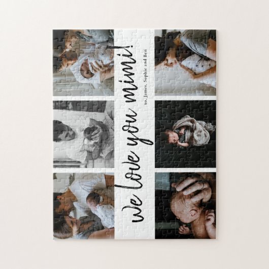 We houden van je Mimi Modern 6 Foto grootmoeder's Legpuzzel (Verticaal)