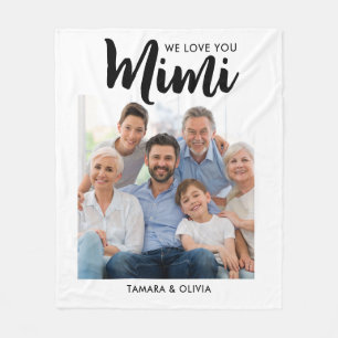 We houden van je Mimi One Foto Gepersonaliseerd Wi Fleece Deken