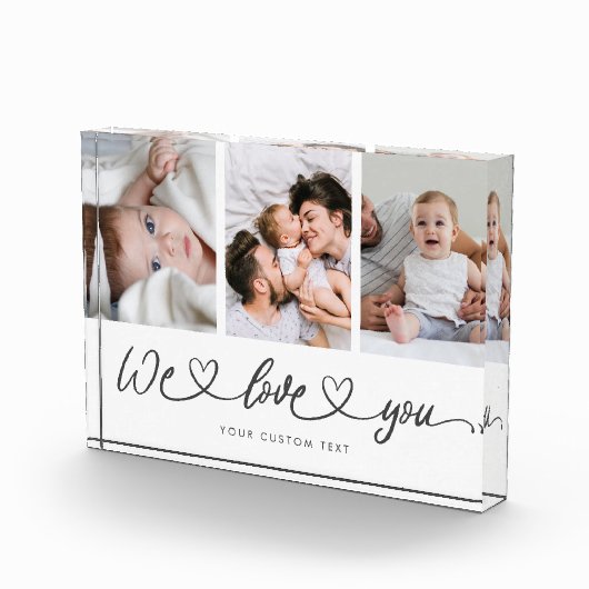 We houden van je moderne hartscript Moederdag Fotoblokken (Rechts)