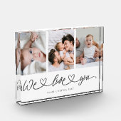 We houden van je moderne hartscript Moederdag Fotoblokken (Links)