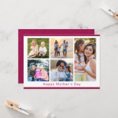 We houden van je moeder 5 Foto Collage Pink Glitte Kaart (Voorkant / Achterkant in situ)