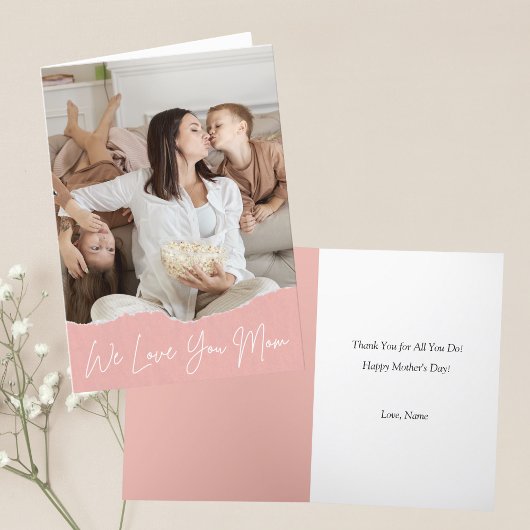 We houden van je moeder aangepaste foto Moederdag Feestdagen Kaart