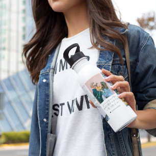 We houden van je moeder   Modern 6 Foto-collage Waterfles