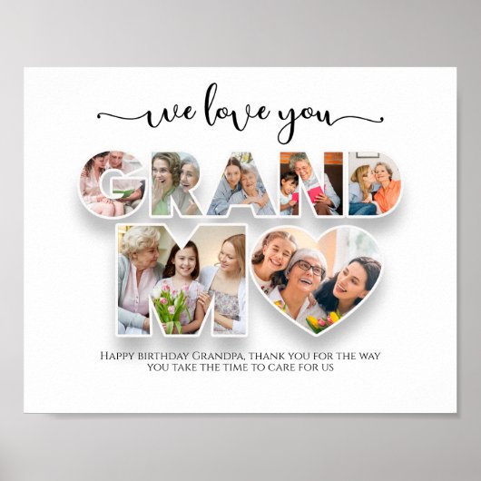 We houden van je oma fotocollage poster (Voorkant)