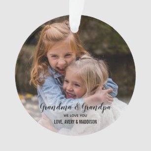 We houden van je oma opa Cute kerstfoto Ornament