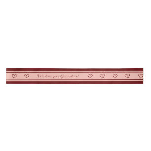 We houden van je oma roze en rode harttekst lint
