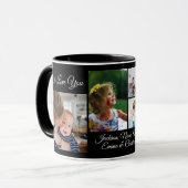 We houden van je, oma | Zwart 5 Fotocollage Mok (Voorkant links)