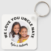 We houden van je oom Custom Photo and Names White Sleutelhanger (Achterkant)