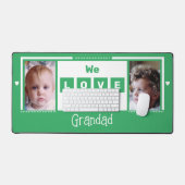 We houden van je opa 2 foto groen wit bureaumat (Keyboard & Muis)