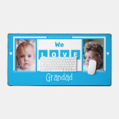 We houden van je opa 2 foto lichtblauw wit bureaumat (Keyboard & Muis)