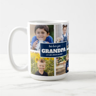 We houden van je opa 4 Foto Navy Blue Coffee Mok