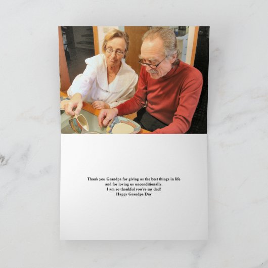 We houden van je | Opa Day Custom Photo Bedankkaart (Binnen)