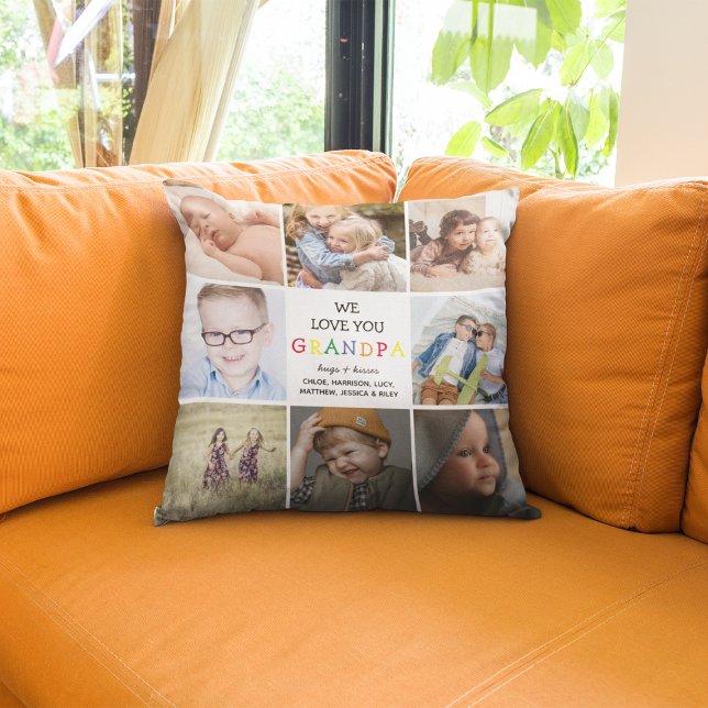"We houden van je" Opa Foto Collage Keepslag Kussen (Creator heeft geüpload)