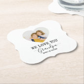 We houden van je, opa | Gepersonaliseerd papieren  Kartonnen Onderzetters (Gekanteld)