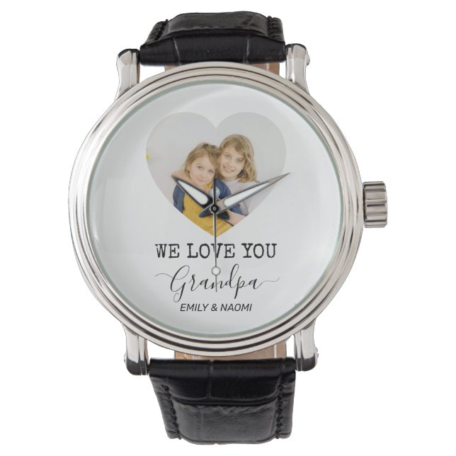 We houden van je, opa | Gepersonaliseerde eWatch Horloge (Voorkant)
