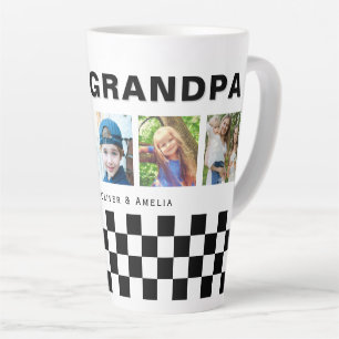 We houden van je Opa Schaakpatroon 5 Foto Keepsake Latte Mok