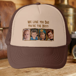 We houden van je papa 4 foto's beige bruin trucker pet