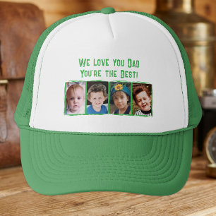We houden van je papa 4 foto's wit groen trucker pet