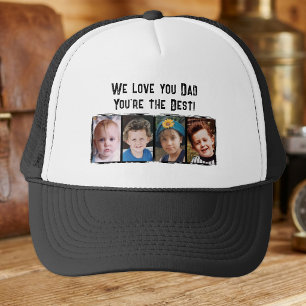 We houden van je papa 4 foto's wit zwart trucker pet