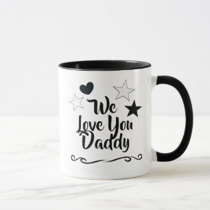 We houden van je papa, gepersonaliseerde Kinder na Mok