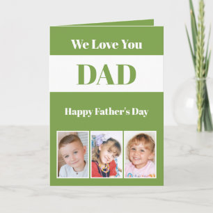We houden van je Papa Vaderdag limoen witte foto Kaart