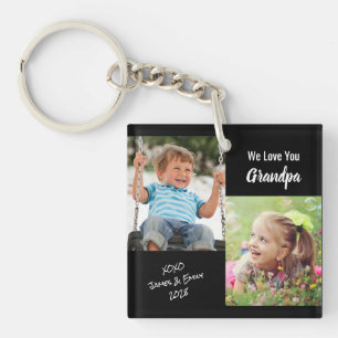 We houden van je persoonlijke foto's, zwart toetse sleutelhanger