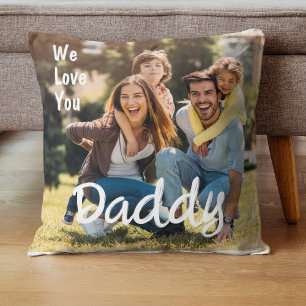 We houden van je vader Aangepaste Fotovaders Dag Kussen