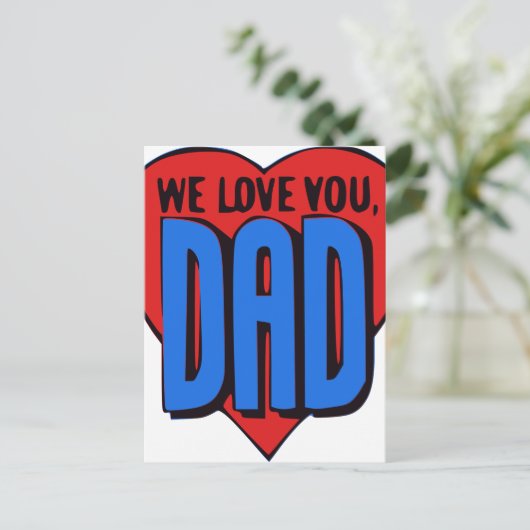 We houden van je vader briefkaart (Staand voorkant)