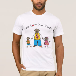 We houden van je vader Cartoon Familie Happy Vader T-shirt