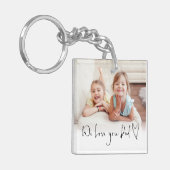 We houden van je vaders scriptnaam fotobedekking sleutelhanger (Voorkant Links)