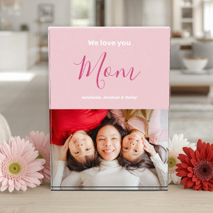 We houden van jou mama roze minimalistische fotobl fotoblokken