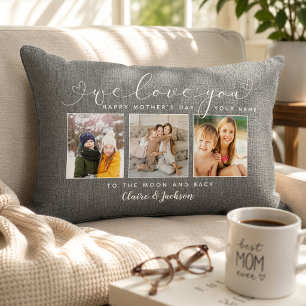 We houden van jou Moeder Familie Fotocollage Moder Kussen