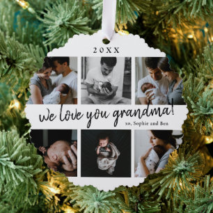 We houden van jou oma 6 foto collage ornament kaart
