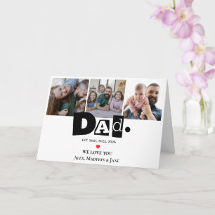 We houden van jou Papa 3 Kinderen Foto Collage Nam Kaart