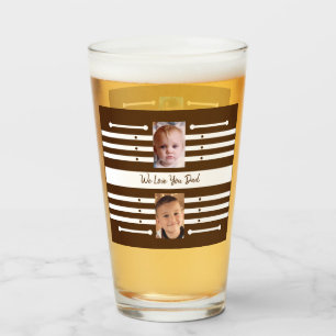We houden van jou Papa kinderfoto's bruin bier Glas