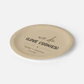 We houden van koekjes bruiloft dessert papier Bord (Gekanteld)
