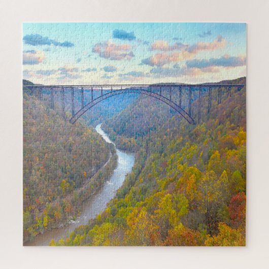We houden van New River Gorge West Virginia. Legpuzzel (Verticaal)