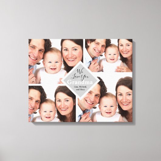 We houden van oma Foto's Monogram Name Canvas (Voorkant)