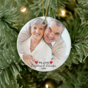 We houden van oma's en opa 2 met kerstmis keramisch ornament