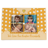 We houden van onze Auntie foto's die geel worden Groot Cadeauzakje (Voorkant)
