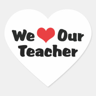 We houden van onze leraar hart sticker