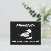 We houden van onze Loonies Funny MN Briefkaart (Staand voorkant)