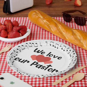 We houden van onze pastoor papieren bordje