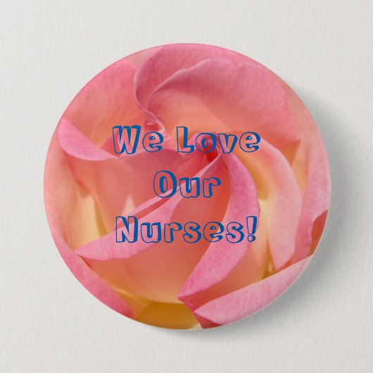 We houden van onze verpleegsters! Buttonnen Bedank Ronde Button 7,6 Cm (Voorkant)