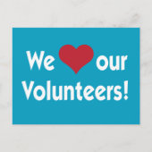 We houden van onze vrijwilligers met hart briefkaart (Voorkant)