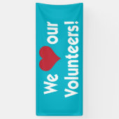 We houden van onze vrijwilligers met hart spandoek (Verticaal)