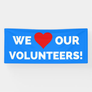We houden van onze vrijwilligers spandoek
